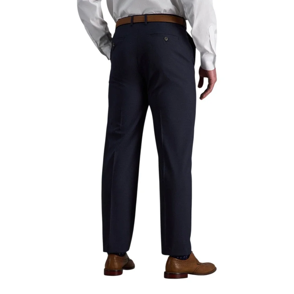 J.M. Haggar Men's Premium Stretch Classic Fit Flat Front Suit Pants 44W 29L Navy